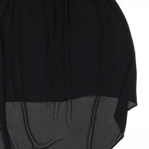 FOREVER 21 Womens Black Polyester Flare Skirt Size M Zip