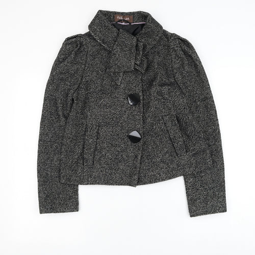 Phase Eight Womens Black Jacket Blazer Size 8 Button