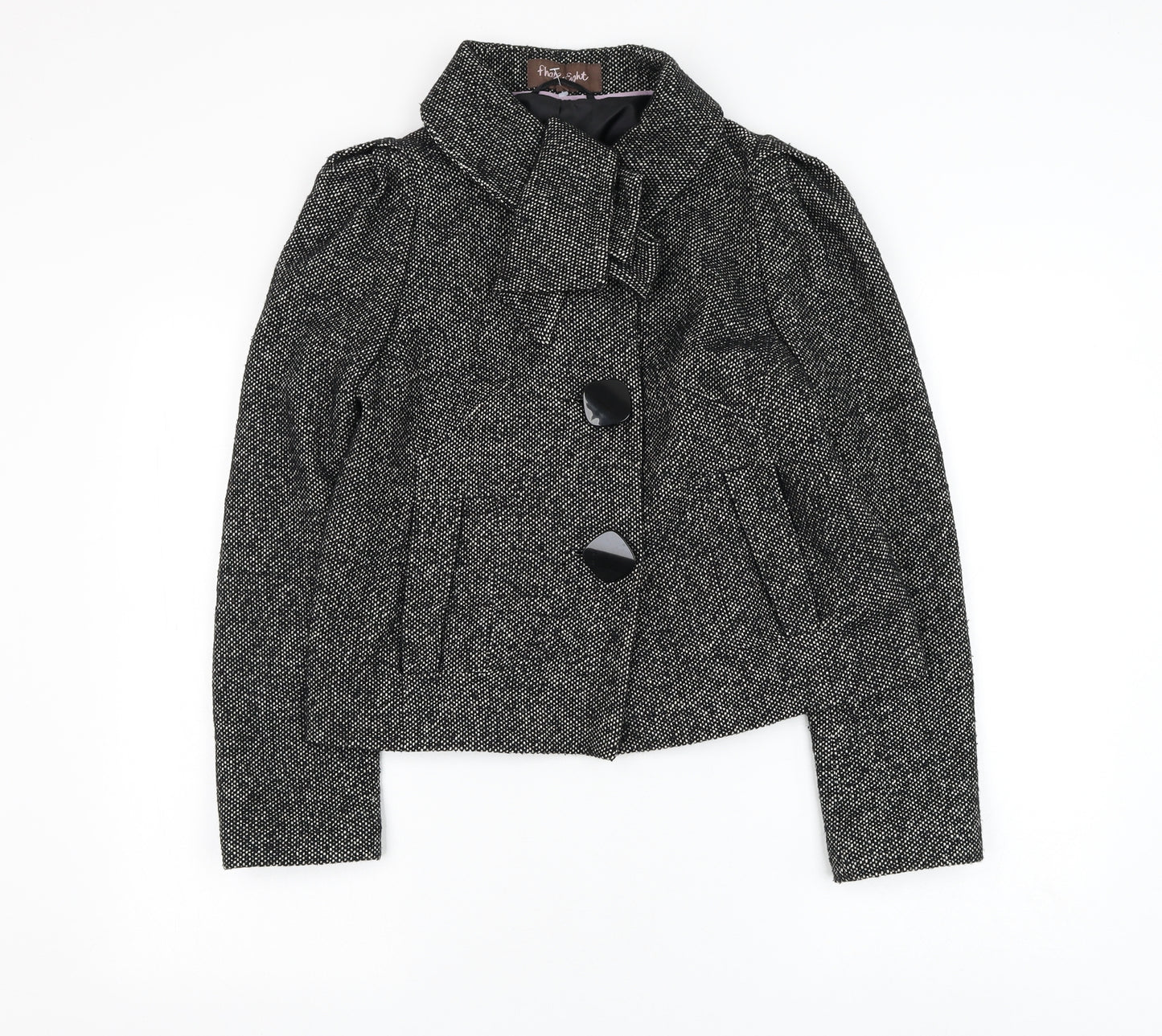 Phase Eight Womens Black Jacket Blazer Size 8 Button
