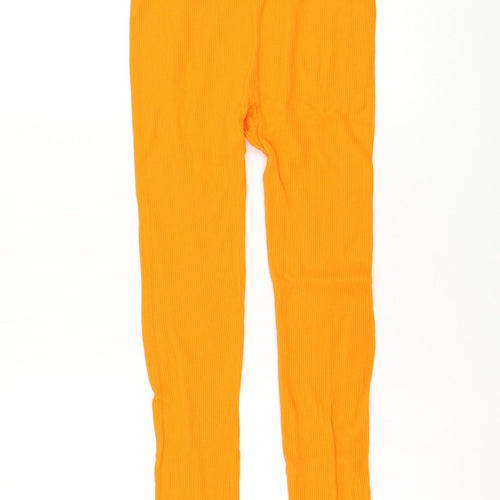 PEP&CO Womens Orange Nylon Compression Leggings Size 16 L25 in Regular Pullover