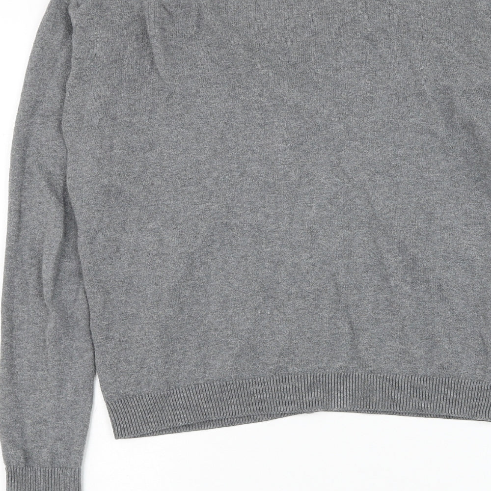 Primark Womens Grey V-Neck Cotton Cardigan Jumper Size 4