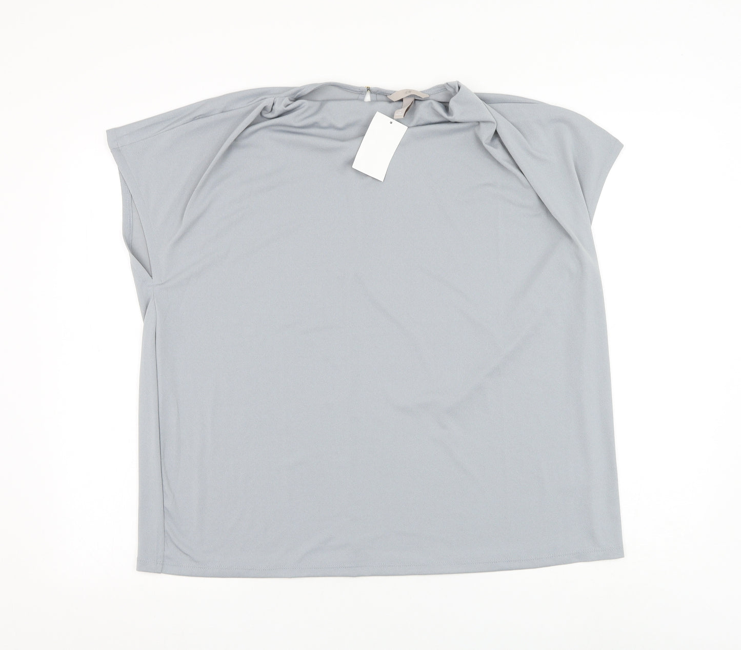 H&M Womens Blue Polyester Basic Blouse Size XL Round Neck