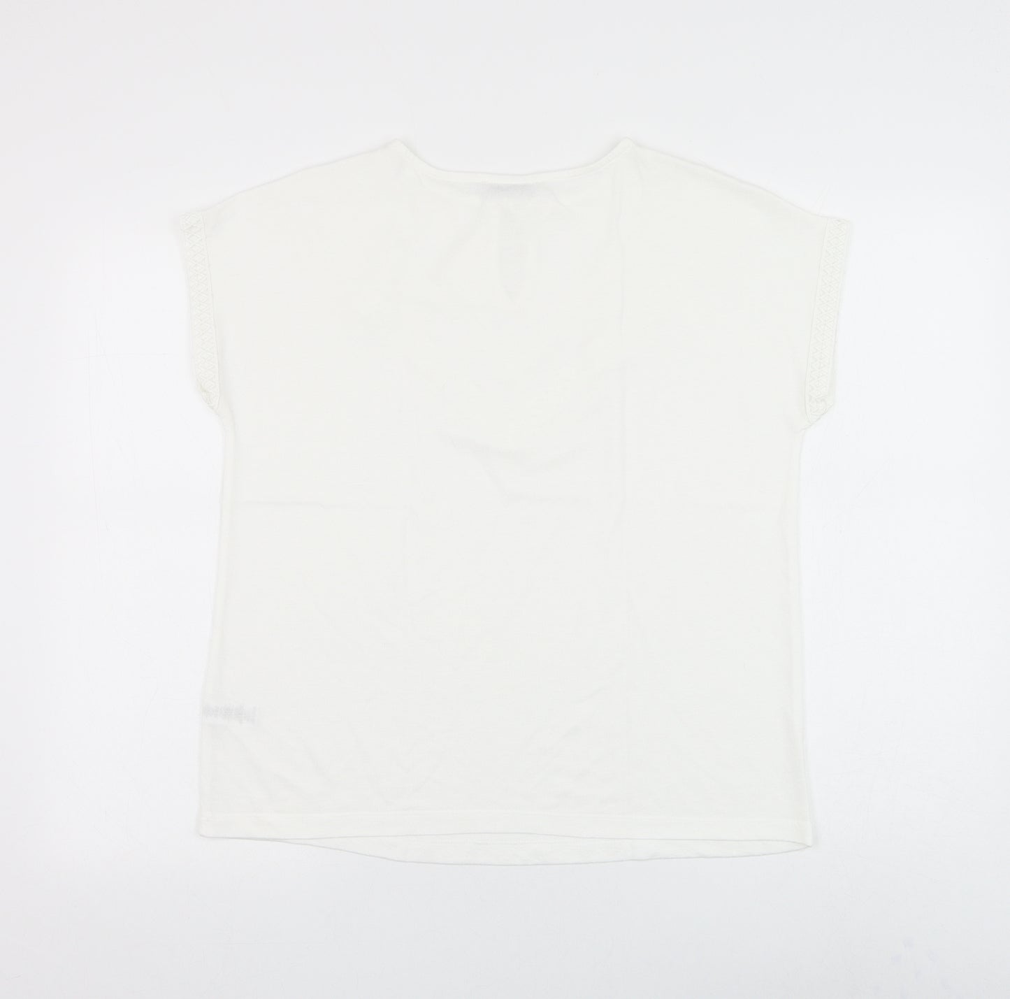 Gallery Womens White Polyester Basic Blouse Size S Round Neck