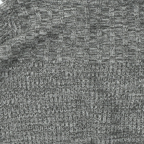 Debenhams Womens Grey Round Neck Acrylic Cardigan Jumper Size M - Toggle Closure