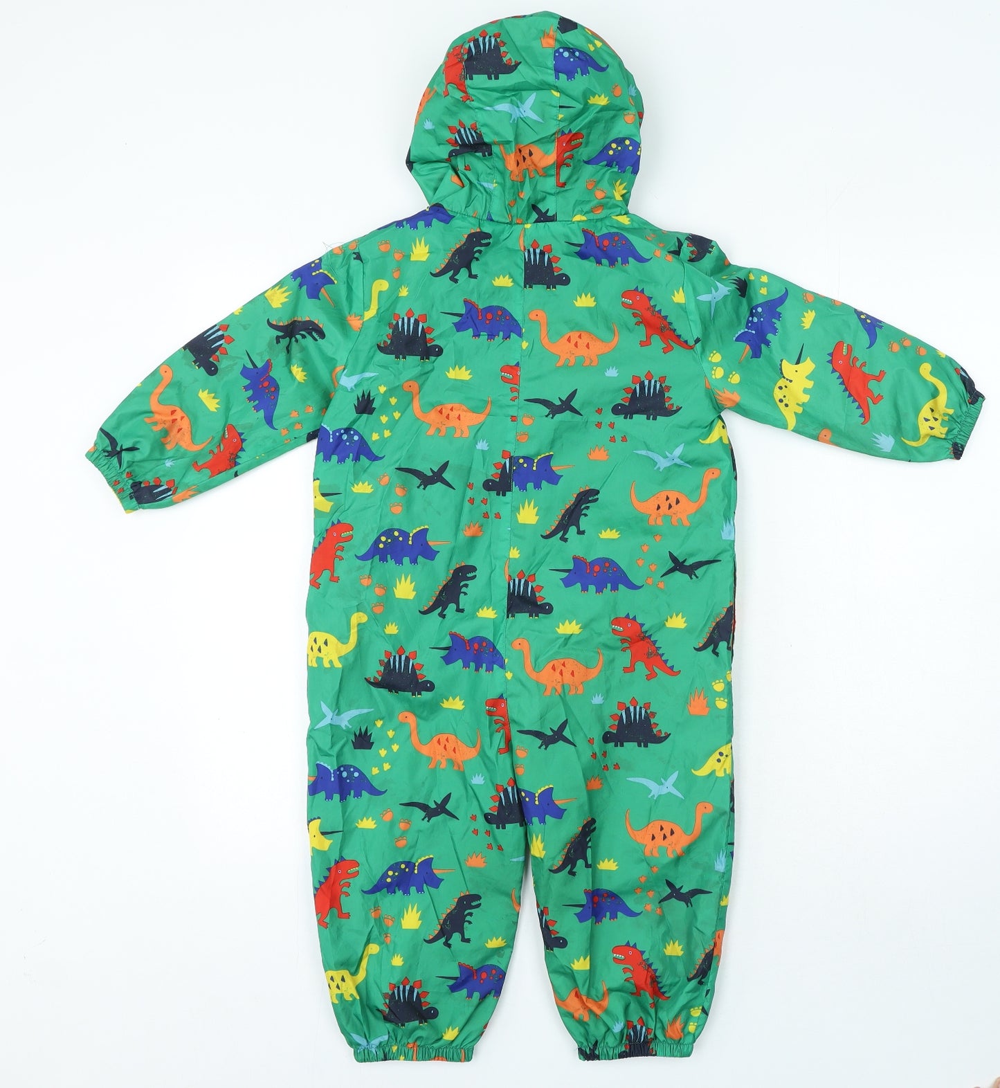 George Boys Multicoloured Geometric Rain Coat Snowsuit Size 3-4 Years Zip - Dinosaur