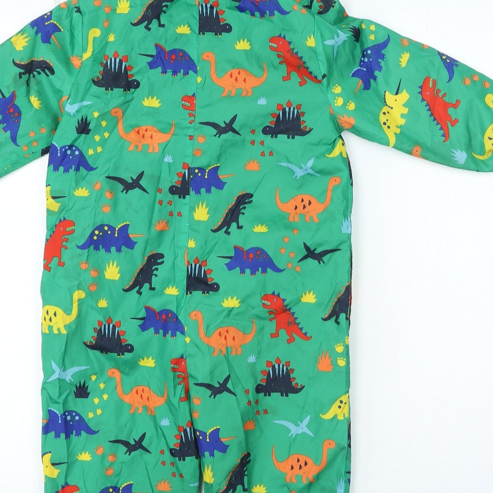George Boys Multicoloured Geometric Rain Coat Snowsuit Size 3-4 Years Zip - Dinosaur