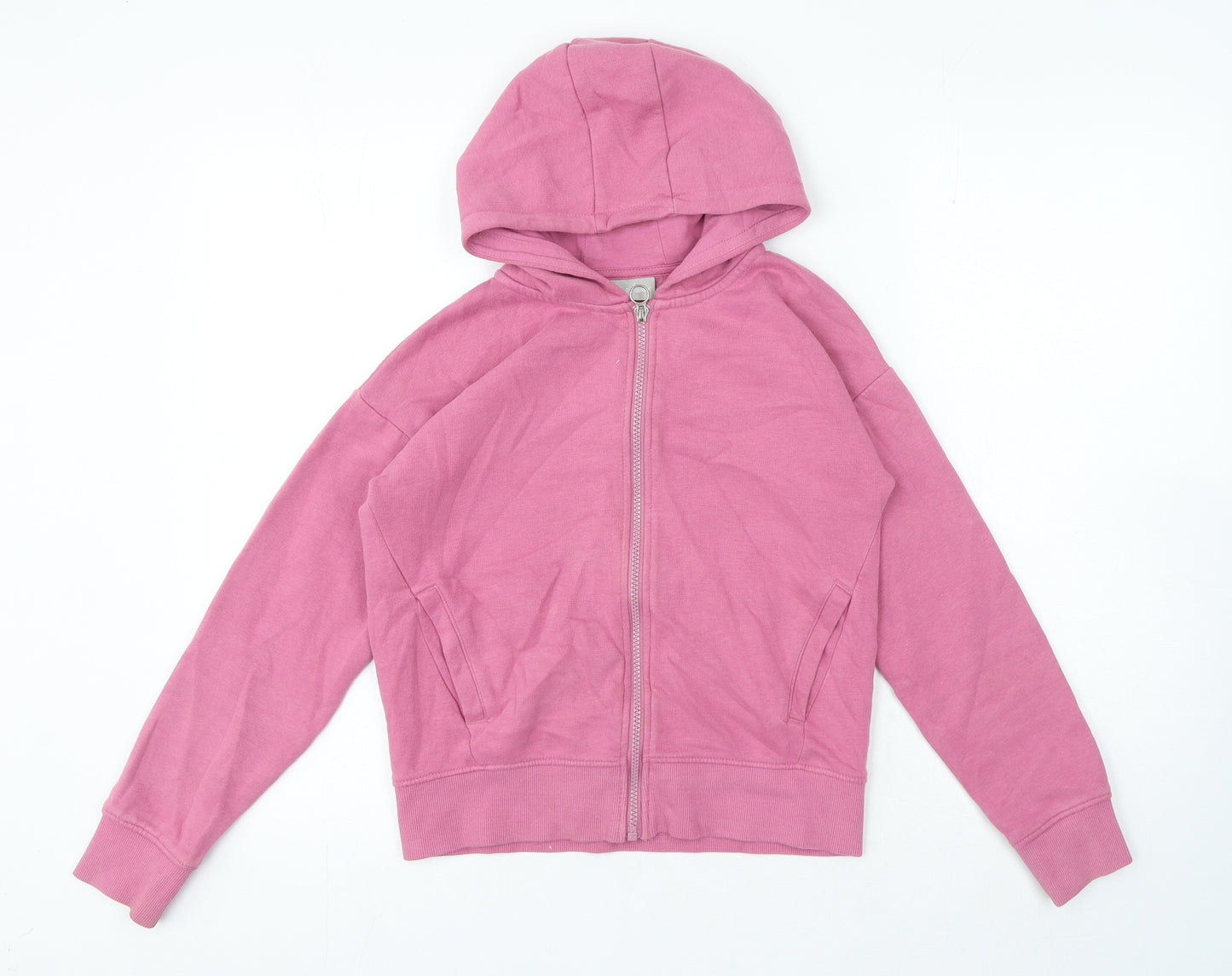 I Love Giirlswear Girls Pink Round Neck Cotton Full Zip Jumper Size 11 Years Zip