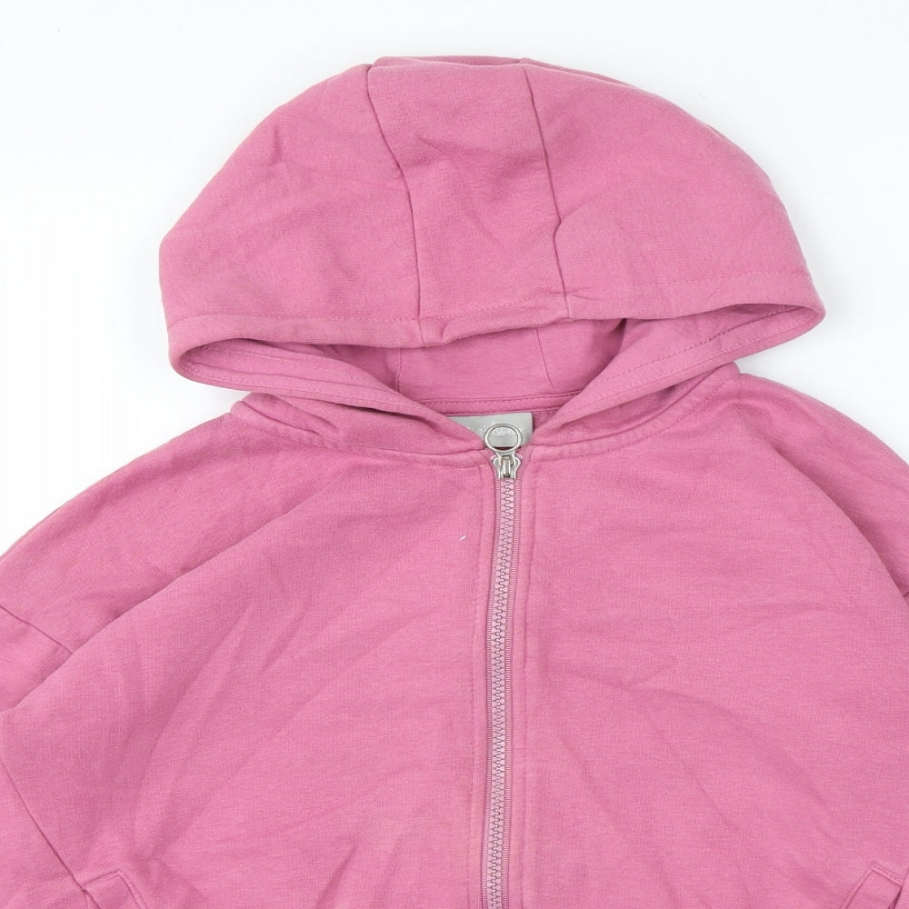 I Love Giirlswear Girls Pink Round Neck Cotton Full Zip Jumper Size 11 Years Zip