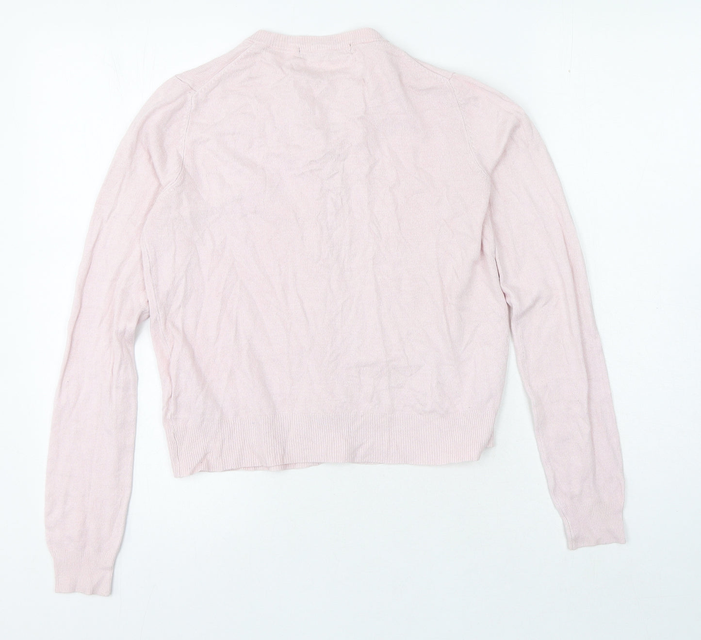 Marks and Spencer Womens Pink Round Neck Viscose Cardigan Jumper Size 8