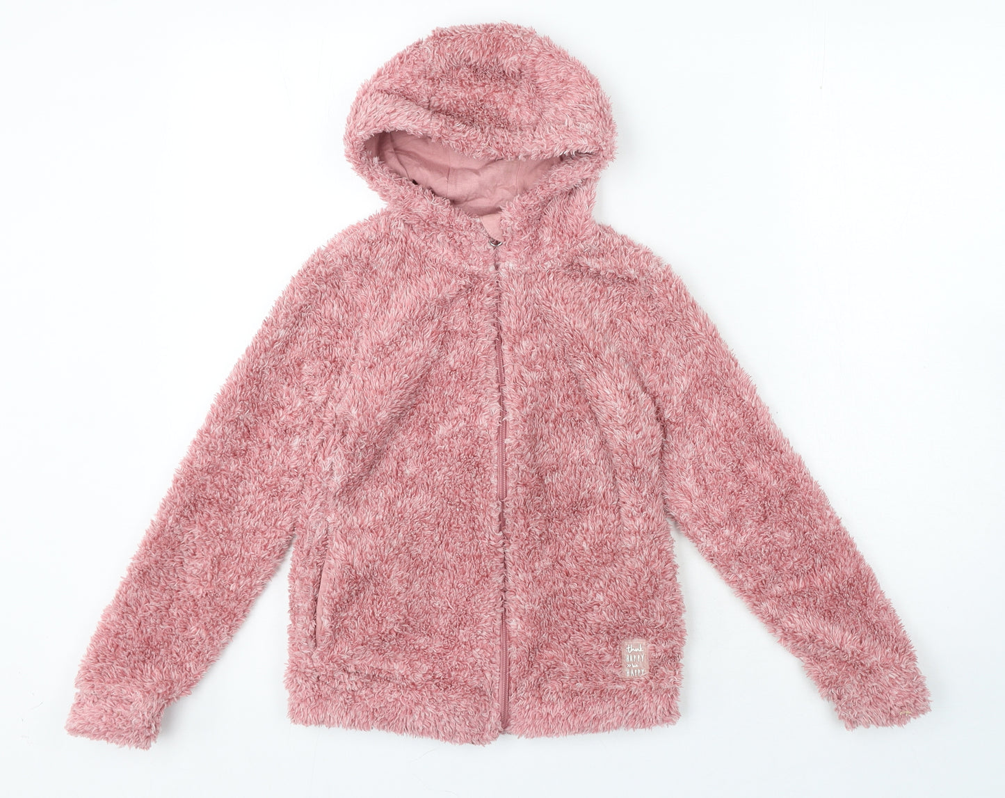 Pepperts Girls Pink Roll Neck Polyester Full Zip Jumper Size 10-11 Years Zip