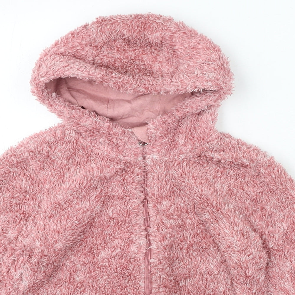Pepperts Girls Pink Roll Neck Polyester Full Zip Jumper Size 10-11 Years Zip