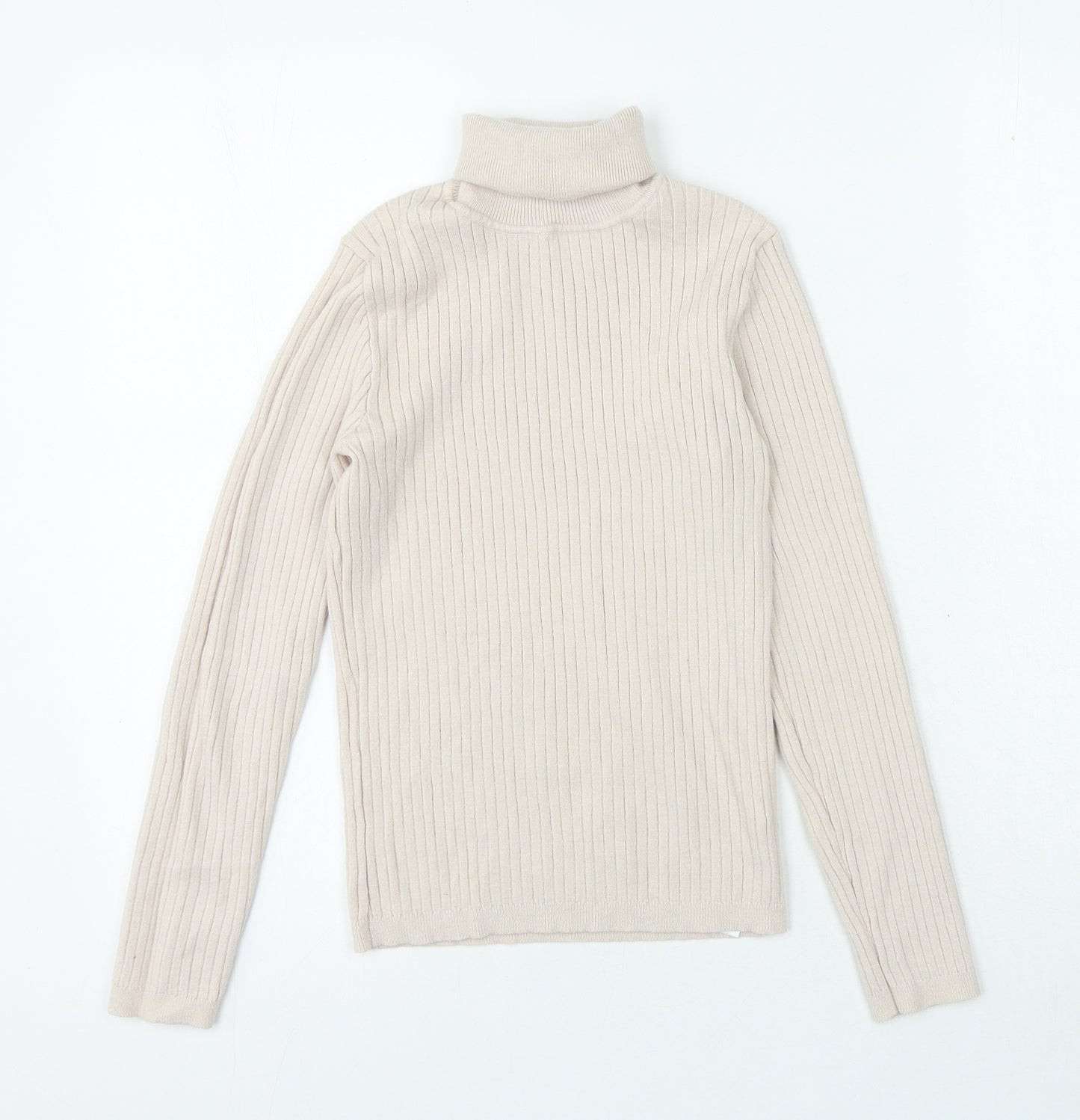 Primark Womens Pink Viscose Jersey T-Shirt Size M Roll Neck