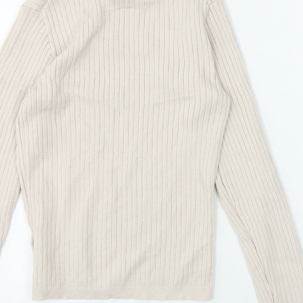 Primark Womens Pink Viscose Jersey T-Shirt Size M Roll Neck