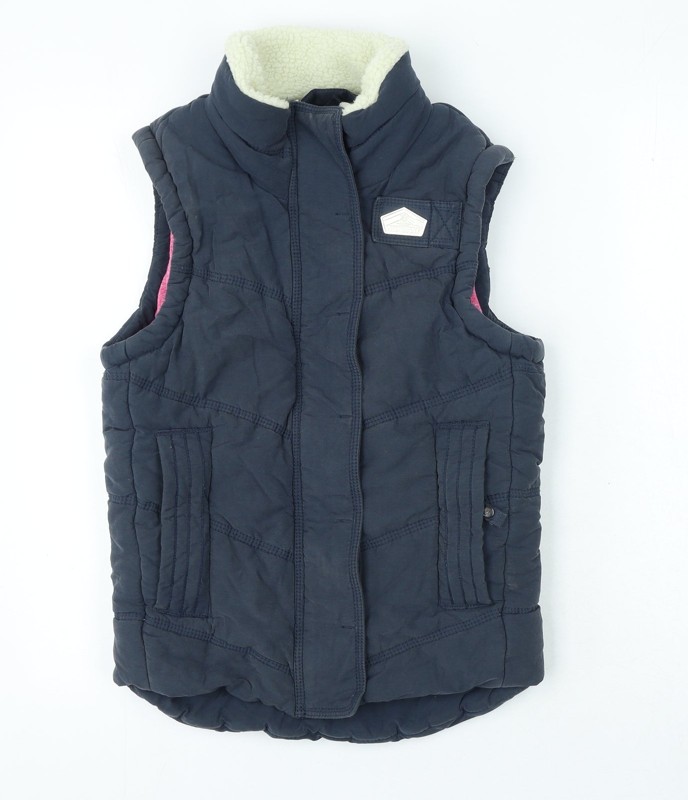 Superdry Womens Blue Gilet Jacket Size XS Zip