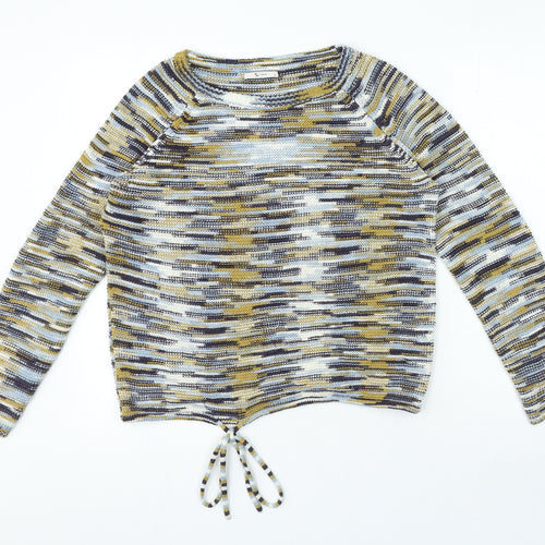 TU Womens Multicoloured Round Neck Striped Acrylic Pullover Jumper Size 12