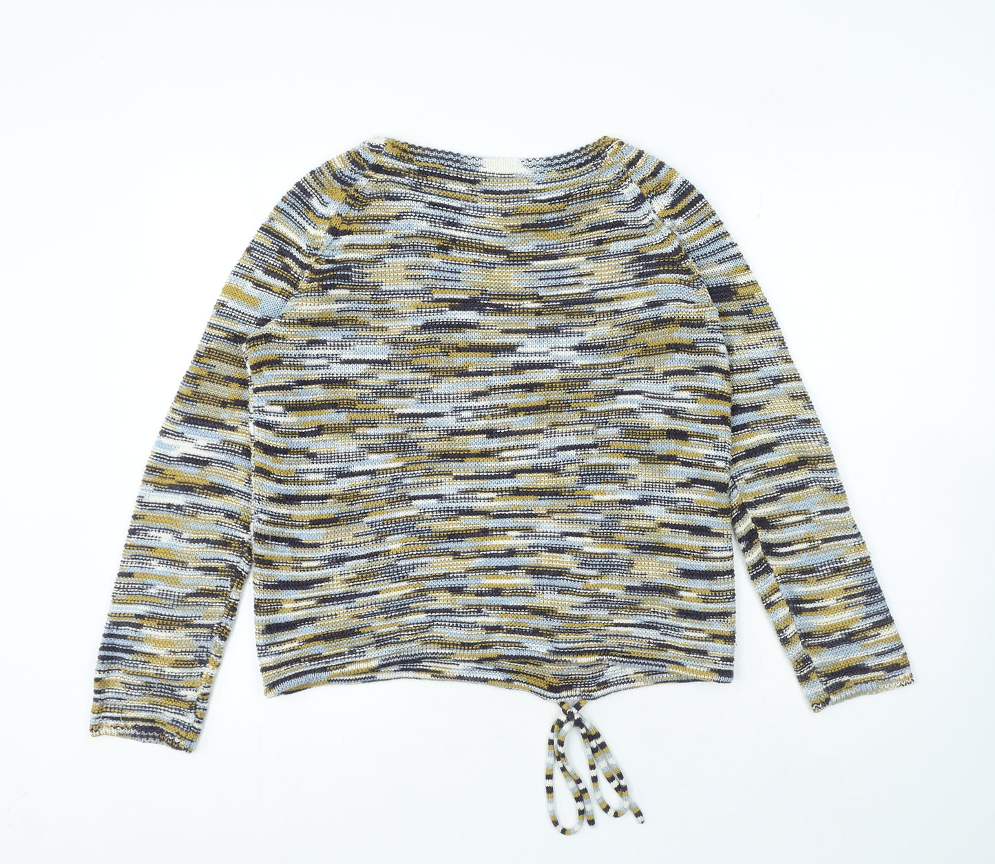 TU Womens Multicoloured Round Neck Striped Acrylic Pullover Jumper Size 12