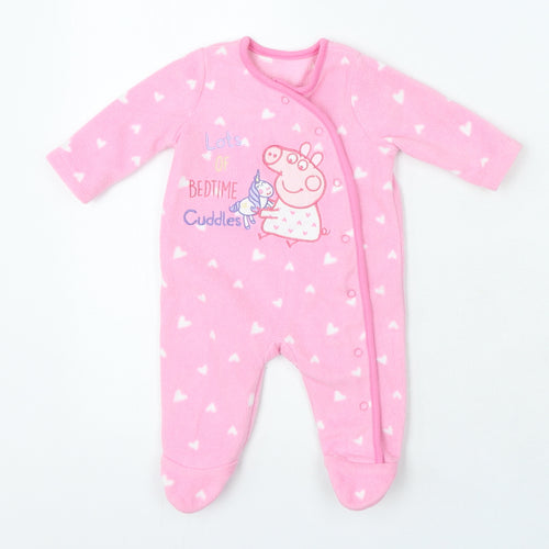 Peppa Pig Pink Polka Dot Polyester Babygrow One-Piece Snap - Peppa pig