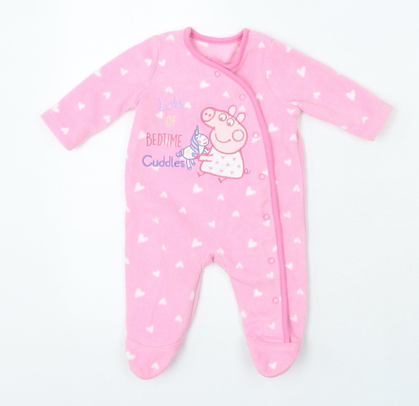 Peppa Pig Pink Polka Dot Polyester Babygrow One-Piece Snap - Peppa pig