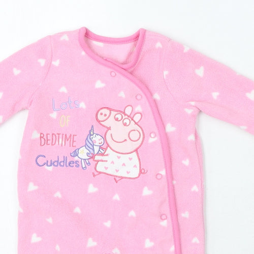 Peppa Pig Pink Polka Dot Polyester Babygrow One-Piece Snap - Peppa pig