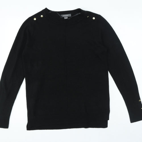 Primark Womens Black Round Neck Acrylic Pullover Jumper Size S