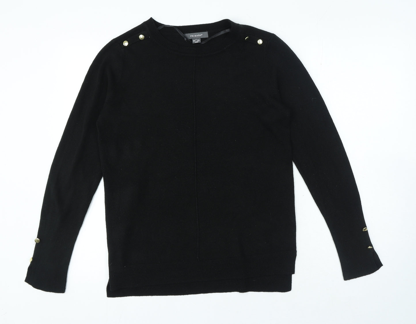 Primark Womens Black Round Neck Acrylic Pullover Jumper Size S