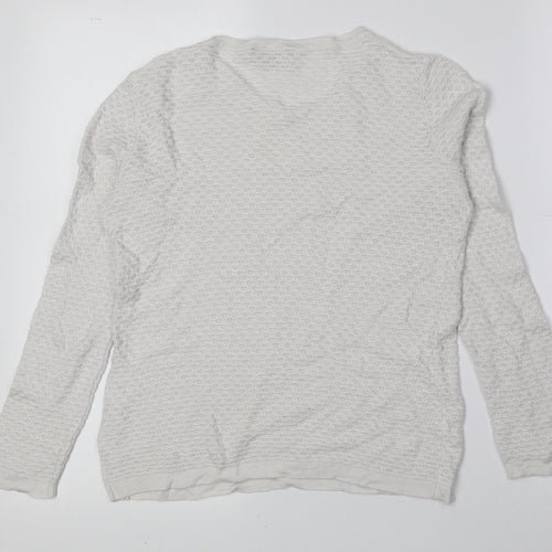 ESMARA Womens White Boat Neck Viscose Pullover Jumper Size S
