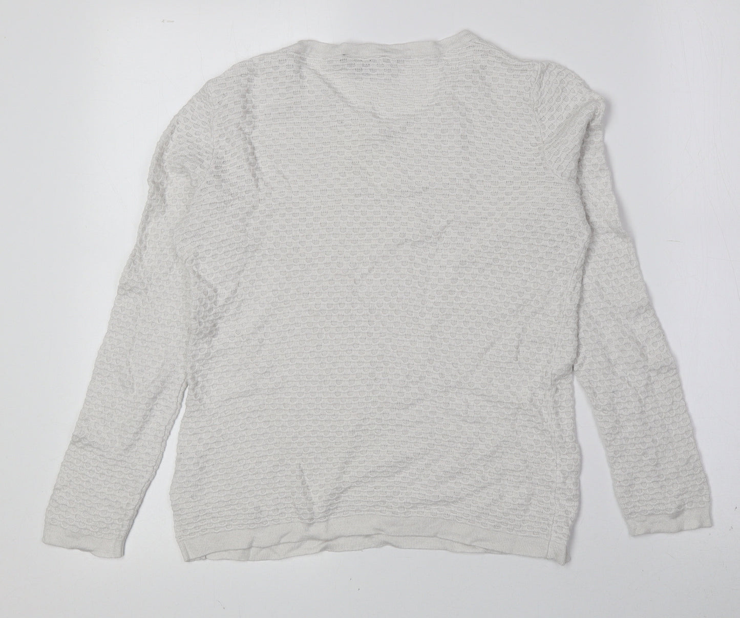 ESMARA Womens White Boat Neck Viscose Pullover Jumper Size S