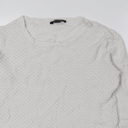 ESMARA Womens White Boat Neck Viscose Pullover Jumper Size S