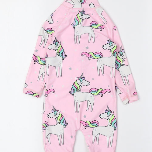 Dunnes Stores Multicoloured Geometric Polyester Catsuit Outfit/Set Size 6-9 Months Zip - Unicorn