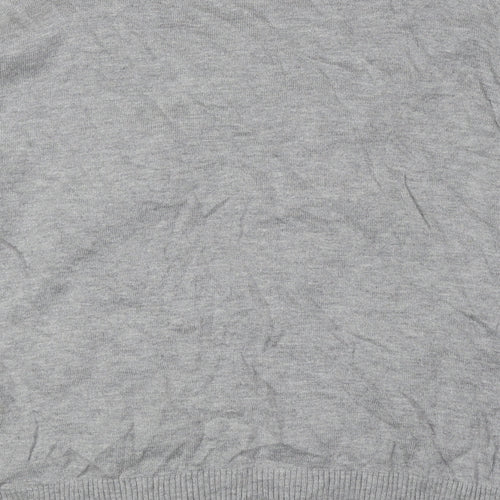 Fenn Wright Manson Womens Grey Scoop Neck Cotton Cardigan Jumper Size XL - Frill Detail