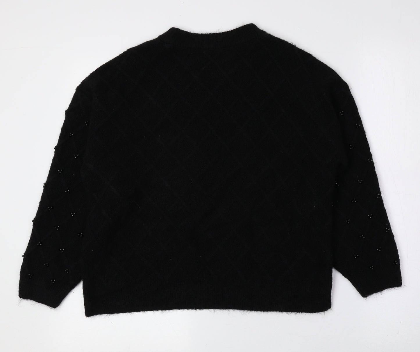 Marks and Spencer Womens Black Crew Neck Acrylic Pullover Jumper Size M