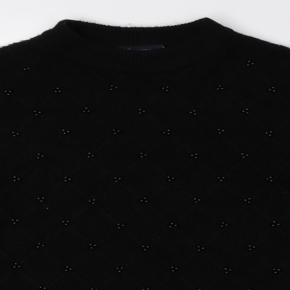 Marks and Spencer Womens Black Crew Neck Acrylic Pullover Jumper Size M