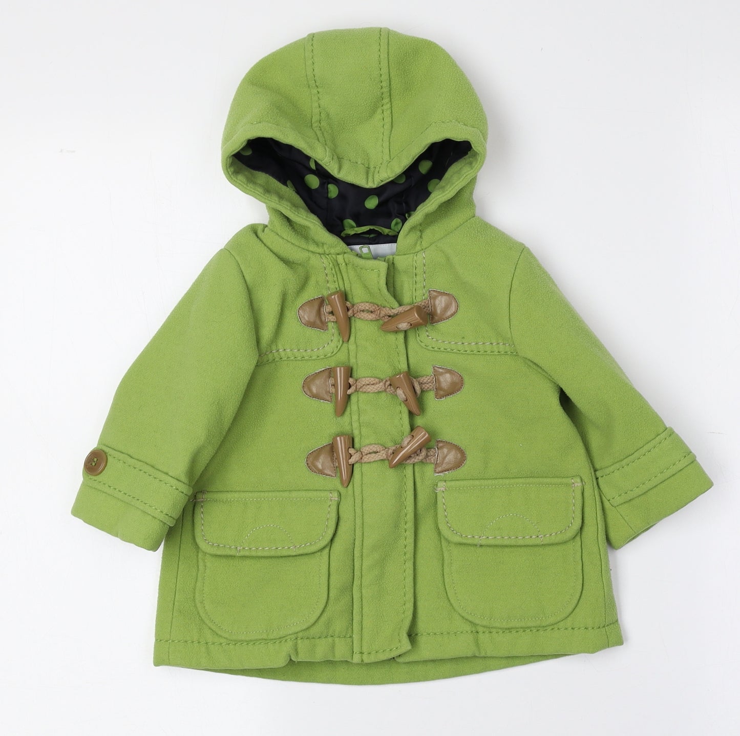 NEXT Green Duffle Coat Coat Size 6-9 Months Buckle