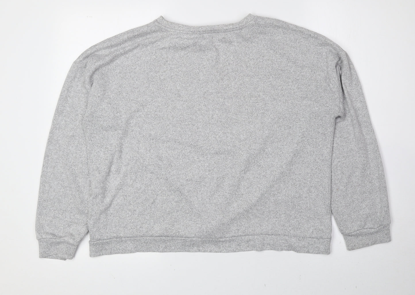Marks and Spencer Girls Grey Boat Neck Viscose Pullover Jumper Size 15-16 Years Pullover
