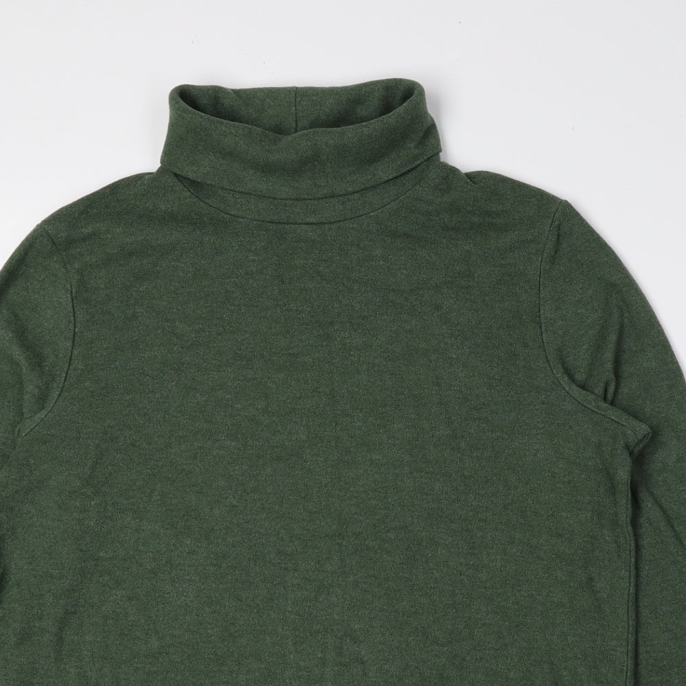 Uniqlo Mens Green Roll Neck Acrylic Pullover Jumper Size L