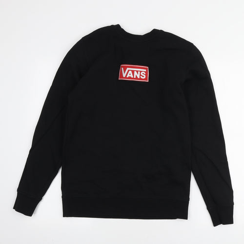 VANS Womens Black Cotton Pullover Sweatshirt Size XS Pullover - Embroidered Logo