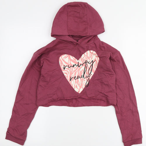 Studio Girls Pink Cotton Pullover Hoodie Size 10-11 Years Pullover - Runway Ready