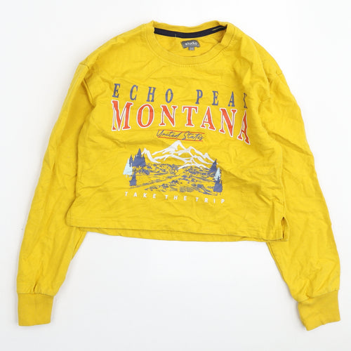 Studio Girls Yellow Cotton Pullover Sweatshirt Size 12-13 Years Pullover - Montana