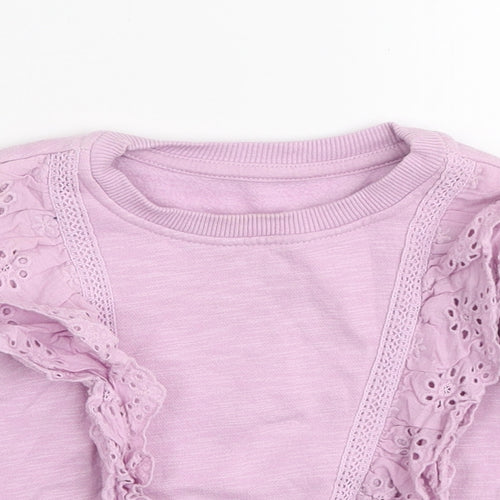 Studio Girls Purple Cotton Pullover Jumper Size 12-18 Months Pullover - Lace frill detail