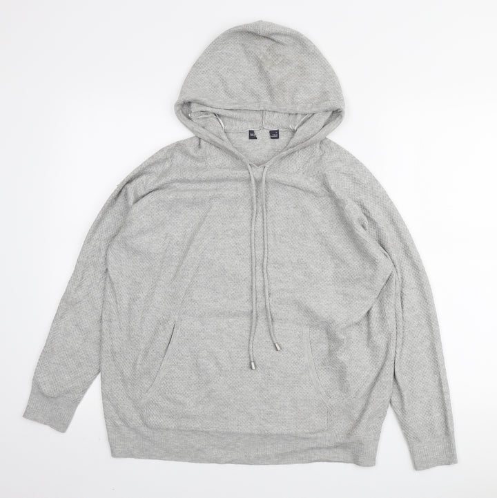 Marks and Spencer Womens Grey Viscose Pullover Hoodie Size M Pullover