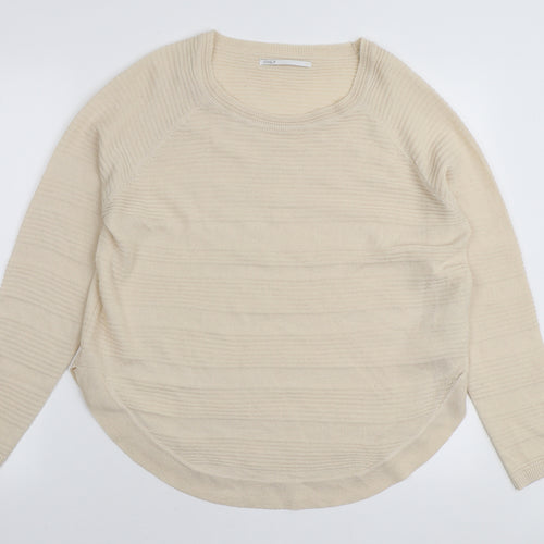 Only Womens Beige Round Neck Acrylic Pullover Jumper Size M