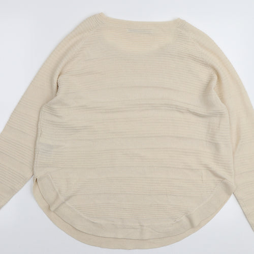 Only Womens Beige Round Neck Acrylic Pullover Jumper Size M