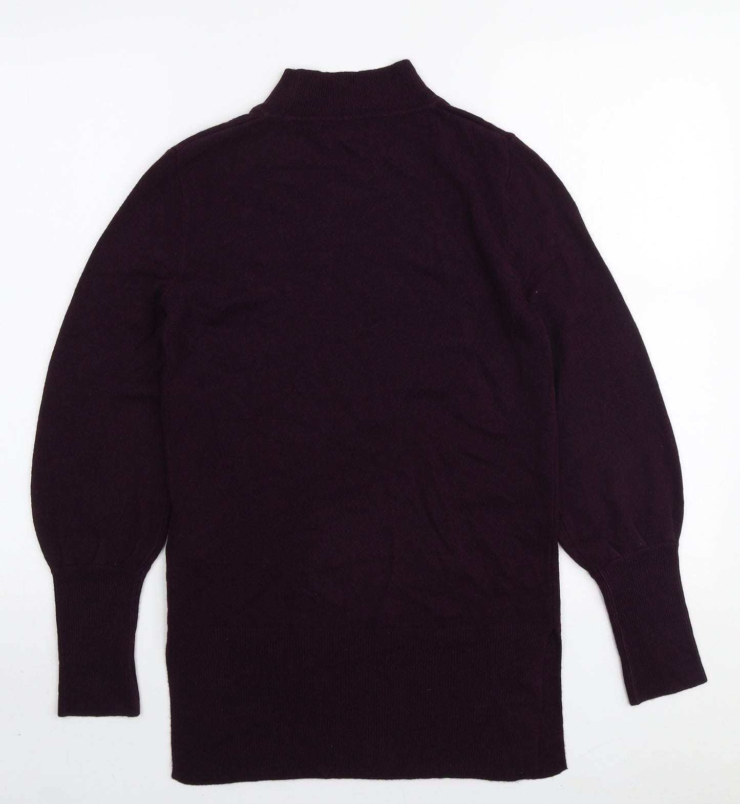 Marks and Spencer Womens Purple Mock Neck Acrylic Pullover Jumper Size S