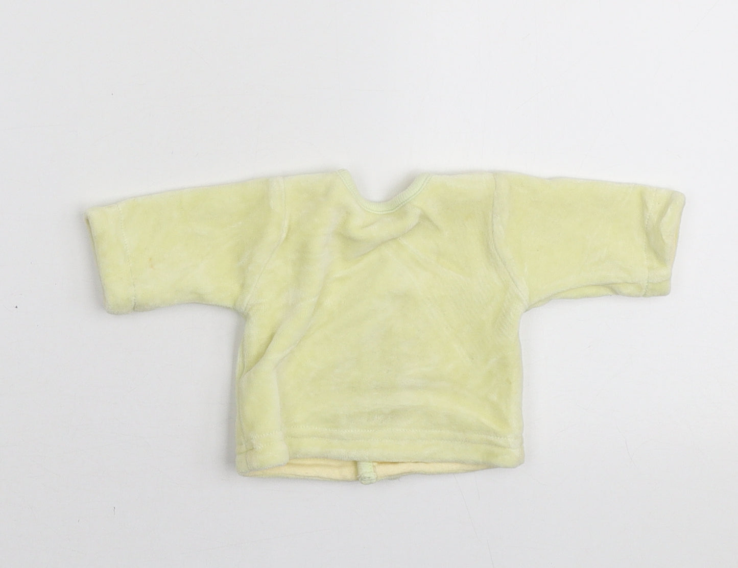 Little Bundle Baby Yellow Cotton Pullover Jumper Size 0-3 Months Snap - To fit 1.6kg, embroidered frog