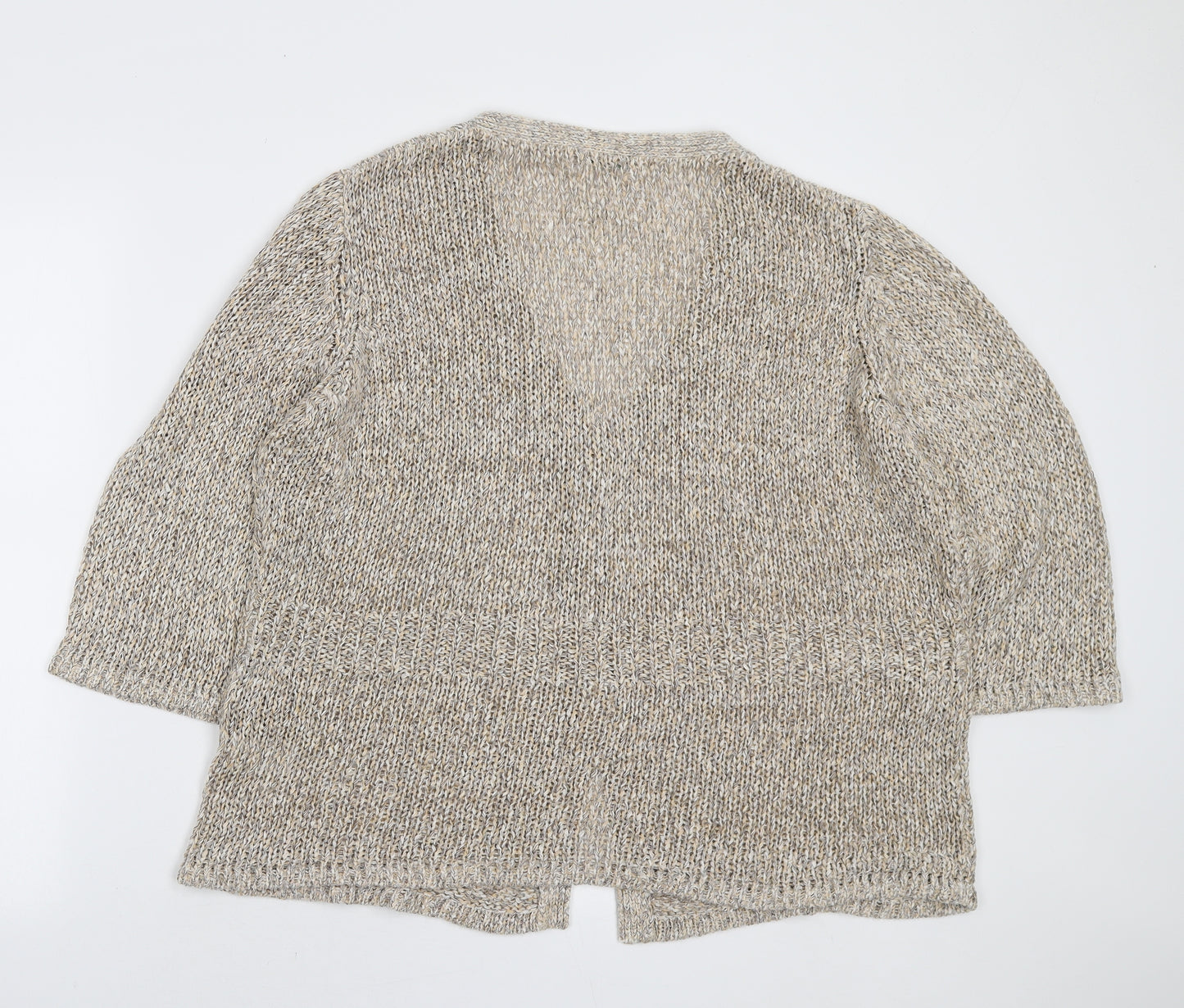 Marks and Spencer Womens Beige V-Neck Acrylic Cardigan Jumper Size 18