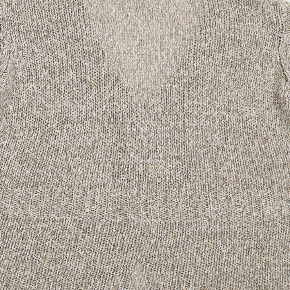 Marks and Spencer Womens Beige V-Neck Acrylic Cardigan Jumper Size 18