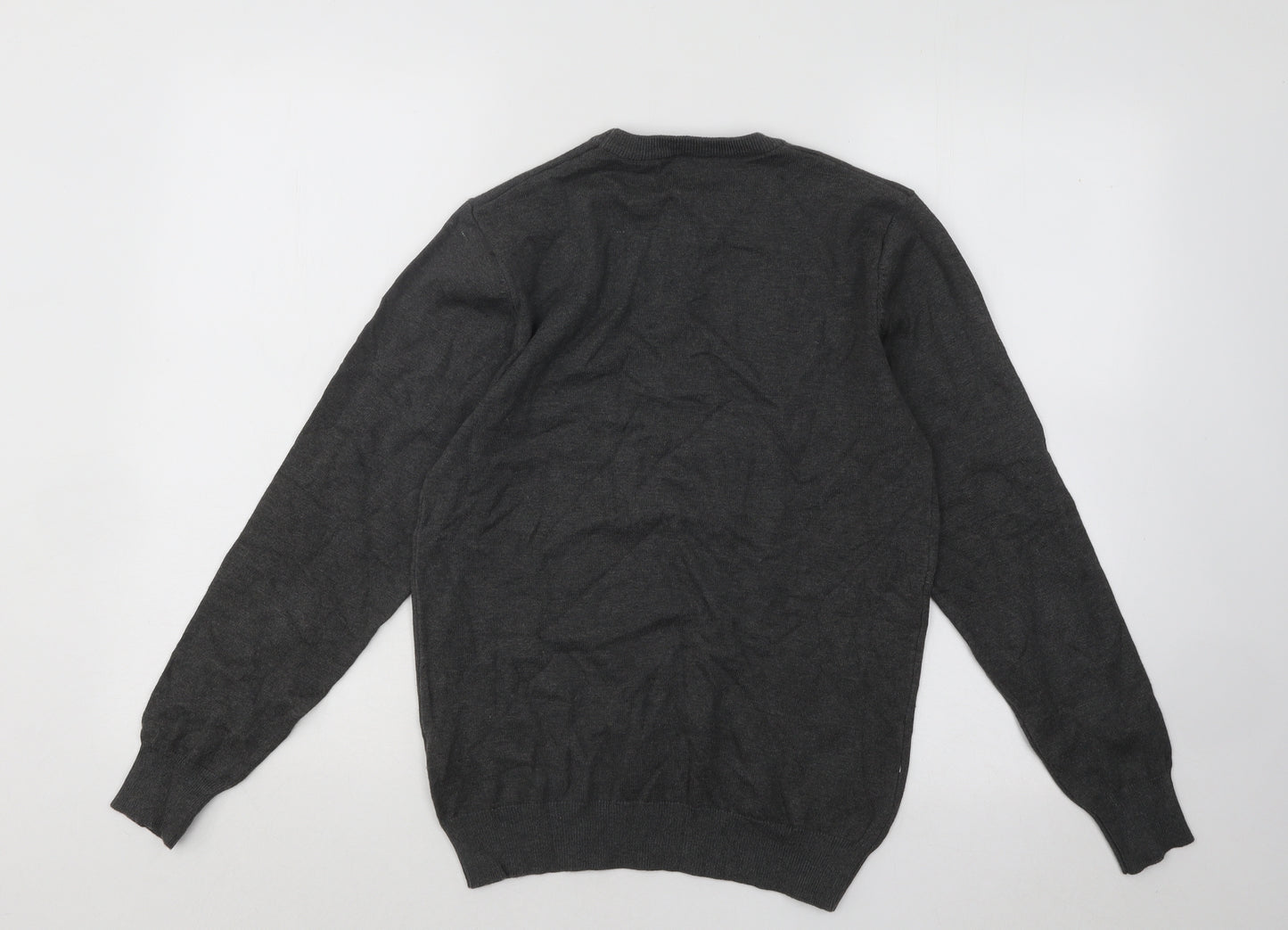 Selection Womens Grey Round Neck Cotton Pullover Jumper Size M
