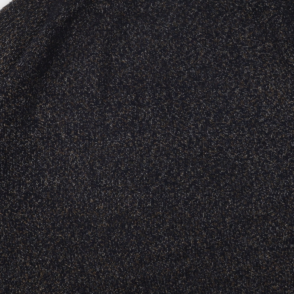 F&F Mens Black Round Neck Acrylic Pullover Jumper Size XL
