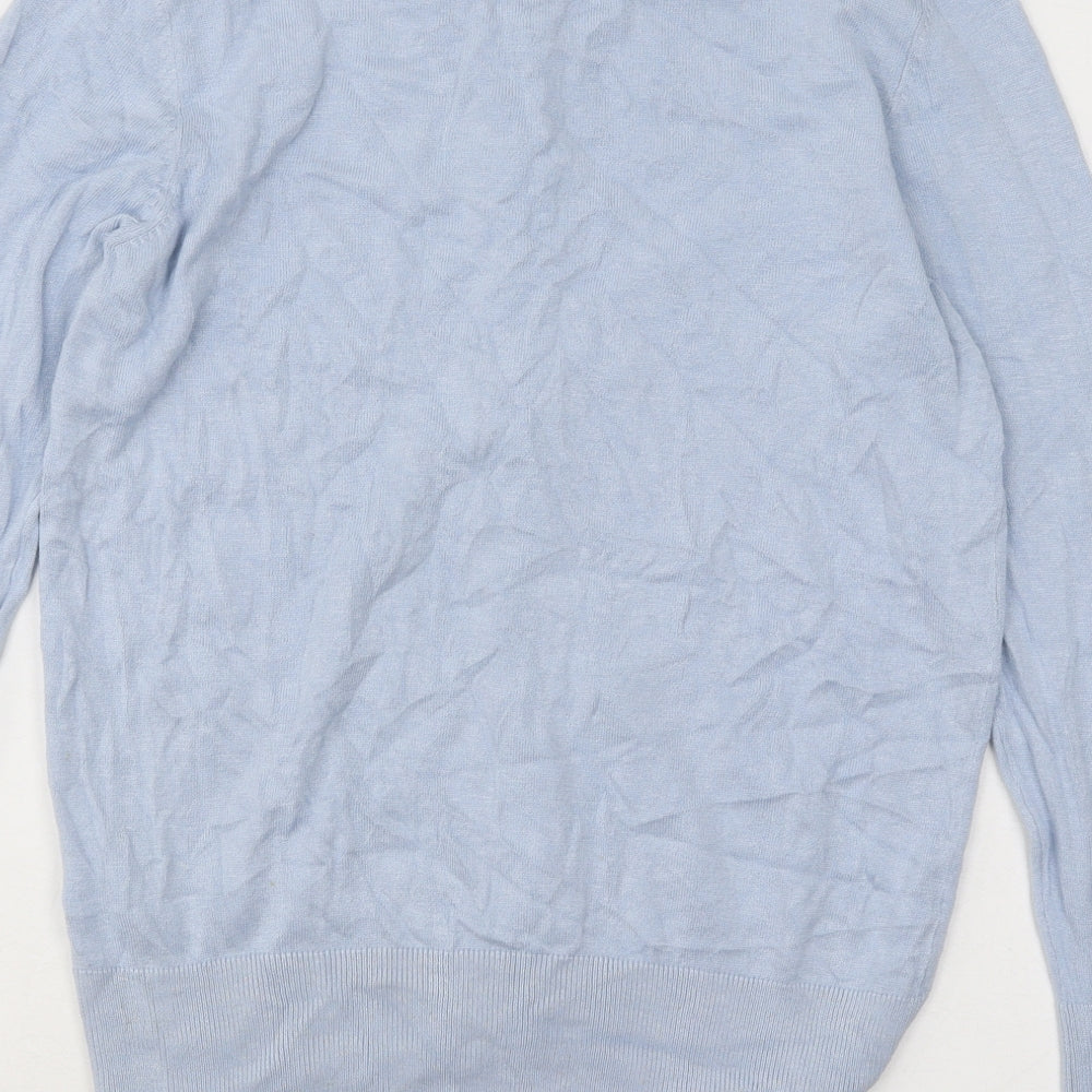 Primark Womens Blue Round Neck Viscose Cardigan Jumper Size 12