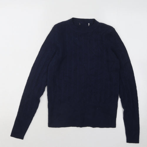 Marks and Spencer Womens Blue Round Neck Acrylic Pullover Jumper Size 12